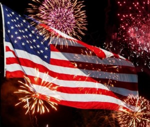 American Flag & Fireworks